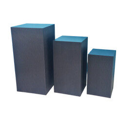 House Vitamin Set of 3 square black mdf side tables / display pedestals – 50, 65 & 80 cm