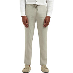 No Excess Pants with linen yarn dyed taupe