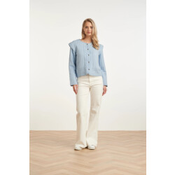 Smashed Lemon Gevoerde jasje met structuur en knoopsluiting |