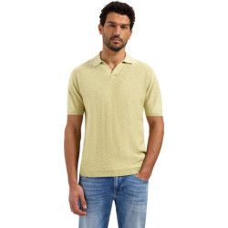 No Excess Pullover short sleeve v-polo slub yellow