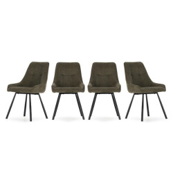 CaliCosy Stoelen set van 4 in stof met metalen poten, h85 cm nory