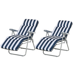 4goodz Set 2 stuks campingstoelen met kussens verstelbaar in 5 standen -