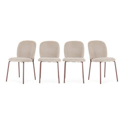 CaliCosy Stoelen set van 4 in stoffen met metalen poten, h85 cm noa