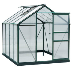 4goodz Tuinkas aluminium met polycarbonaat en kantelraam 190x252x201 cm