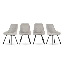 CaliCosy Stoelen set van 4 in stof met metalen poten, h85 cm nory