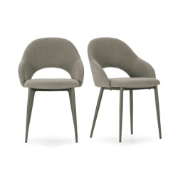 CaliCosy Stoelen set van 2 in stoffen met metalen poten, h84 cm lila