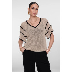 Geisha 64050-23 721 pullover raglan v-neck light sand/black