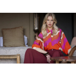 Geisha 63216-20 718 blouse ecru/brown/cassis