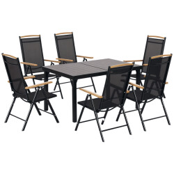 4goodz Tuintafelset 1 tafel en 6 stoelen tuinmeubelset -
