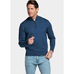 Bos Bright Blue Half zip cotton regular fit jeans blue 618400cct/675