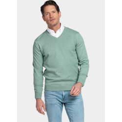 Bos Bright Blue Pullover cotton v-neck regular fit 618100cct/725