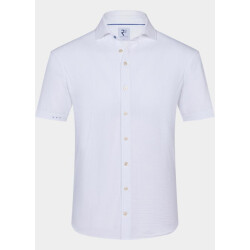 R2 Amsterdam Casual hemd korte mouw solid seersucker short sleeve 132.wspss.031/004