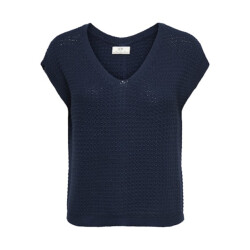 Jacqueline de Yong martha s/s button back pullover 15366252 black iris