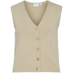 Vila Vicharvi sl button glitter knit vest zand