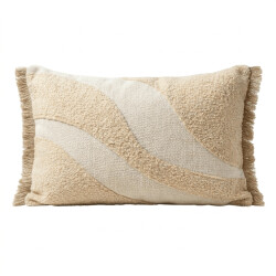 Casa di Elturo Sierkussen serena 30 x 50 cm – naturel kussen met structuur en franjes -
