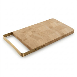 Casa di Elturo Snijplank lorenzo bamboe met metalen handvat 35,5 x 17,5 cm – luxe serveerplank