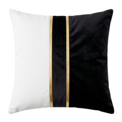 Casa di Elturo Sierkussen aurelio velvet 45 x 45 cm – luxe zwart kussen met gouden details
