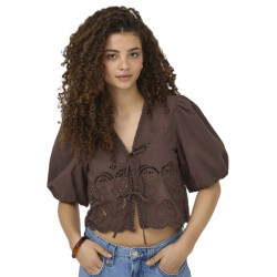 Only Onlbryson s/s short emb tie top wvn shopping bag