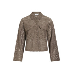 Vila Vimerinda crochet ls cardigan noos taupe
