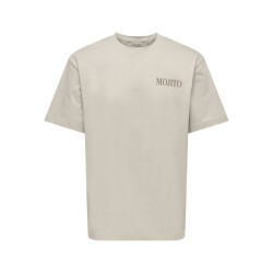 Only & Sons Onsfred life rlx ss print tee noos beige