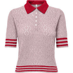 Only Onlsunny ss pointelle polo knt pale lilac/barbados