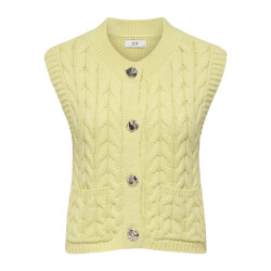 Jacqueline de Yong annalise s/l o-neck cable vest k 15370227 double cream