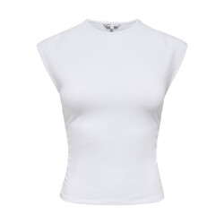 Only onlmira capsl ruching top jrs noos 15367938 white