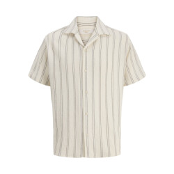 Jack & Jones jorcoba stripe resort shirt ss sn 12271060 antique white