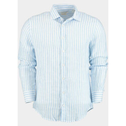 Blue Coast Casual hemd lange mouw 100% linnen, licht streep 118r4/0015 celeste