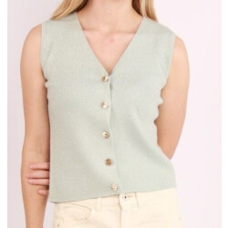 Vila Vicharvi sl button glitter knit vest licht