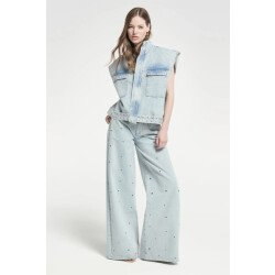Homage to Denim H-cs26m02 palazzo jeans with eyelets