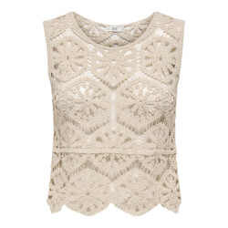 Jacqueline de Yong Jdyvic sl o-neck top knt beige