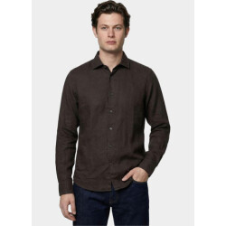 Bos Bright Blue Casual hemd lange mouw linnen shirt 5405.426/679