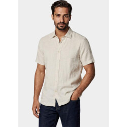 Blue Coast Overhemd korte mouw heren 100% linnen, regular fit 115l/0020