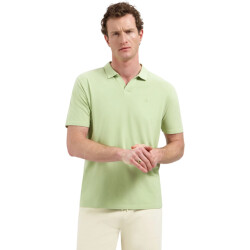 No Excess Polo v-collar clean green