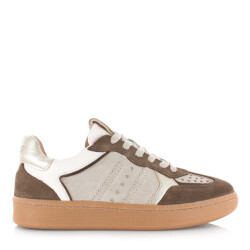 DWRS Label Dwrs mirabel dark brown/off white lage sneakers dames