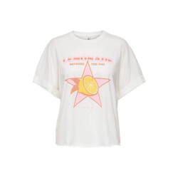 Only Onlminna ss print top box jrs off-white