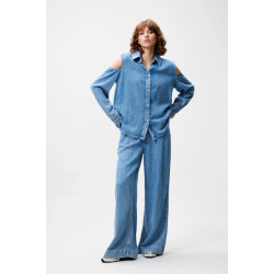 Catwalk Junkie 2601021609 open shoulder denim blouse