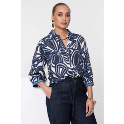 Geisha 63250-20 blouse blue print