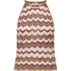 Only Onlaster sl glitter top knt foxtrot/grape w/clou