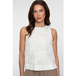 Geisha Top all over stitching off-white