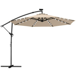 4goodz Zweefparasol met led zonne-energie verlichting ca. 300 cm met voet en