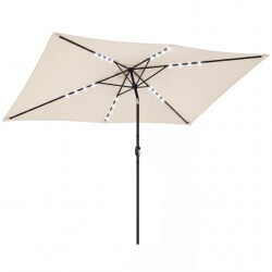4goodz Parasol met led zonne-energie verlichting ca. 200x300 cm met creme