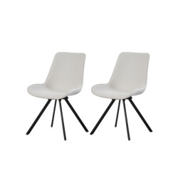 Furnilux Emilia draaistoel set van 2 in crème moderne 360° swivel stoel