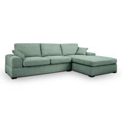 Furnilux Veda l-vormige sofa rechts petroleumblauw | moderne loungebank met textiel