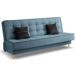 Furnilux Bono 3-zits sofa bed blauw moderne slaapbank met textiel bekleding