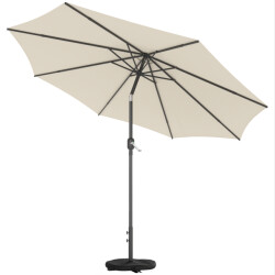 4goodz Parasol 300 cm met kruisvoet en zandzak uv 30+ wit