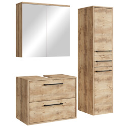 Badplaats Wastafelkast set florence 60 x 35 cm – kastanje – badmeubel met
