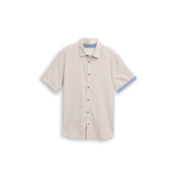 Tom Tailor Cotton linnen shirt ss beige