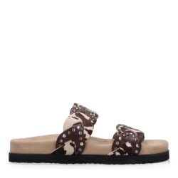 Maruti Evie hairon cow sandalen platte sandalen dames